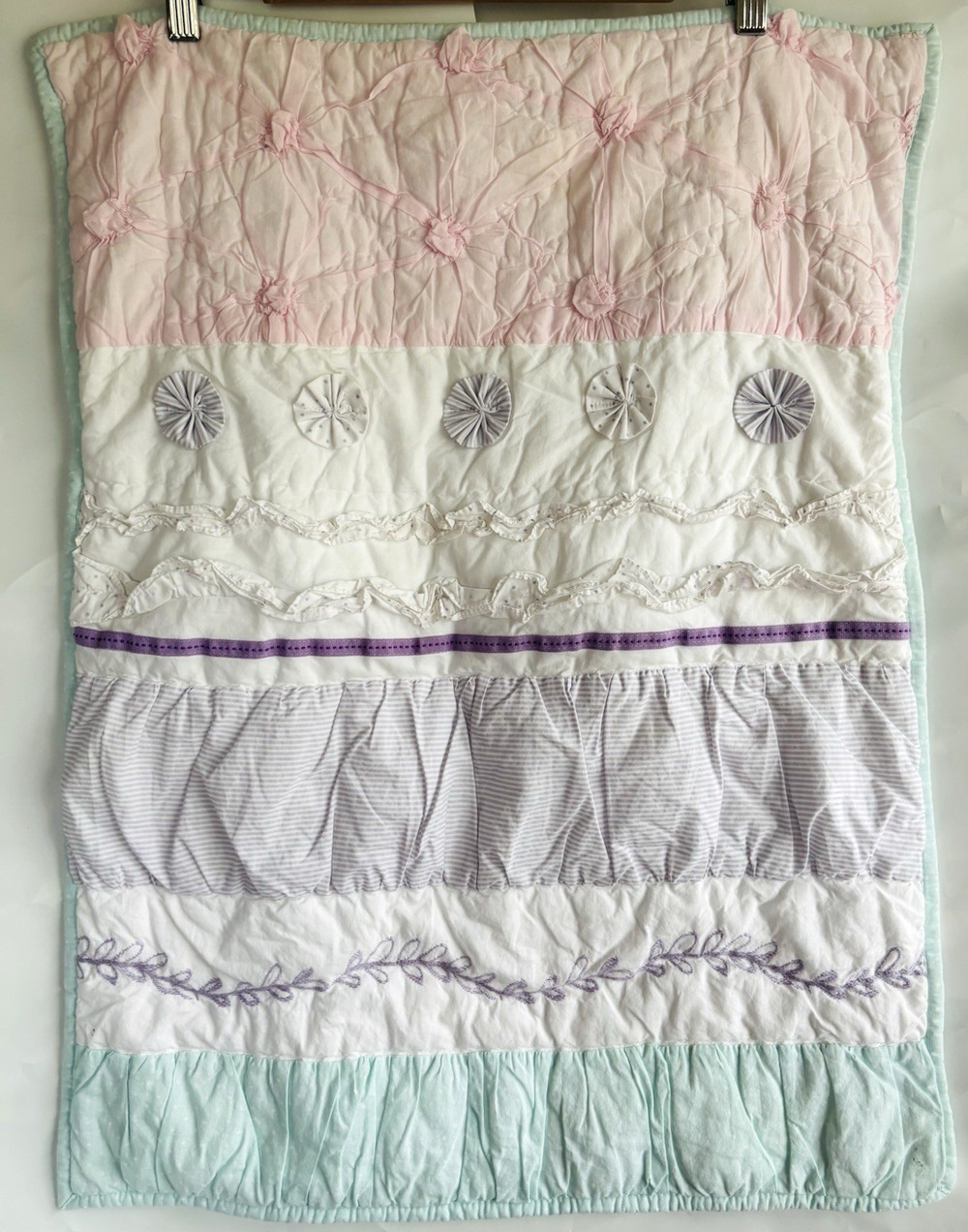 Pottery Barn Kids Bailey Pillow Sham Patchwork Cotton Girls Bed Quilted
